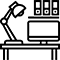 Icon Arbeitsplatz schwarz